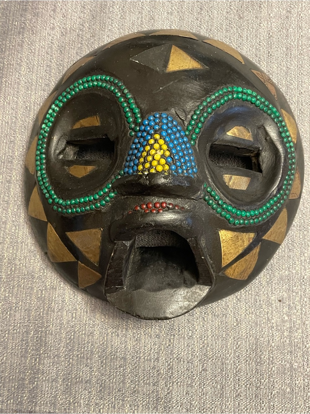 Handcrafted Black Tribal Decorative Wall African Wooden Moon Mask